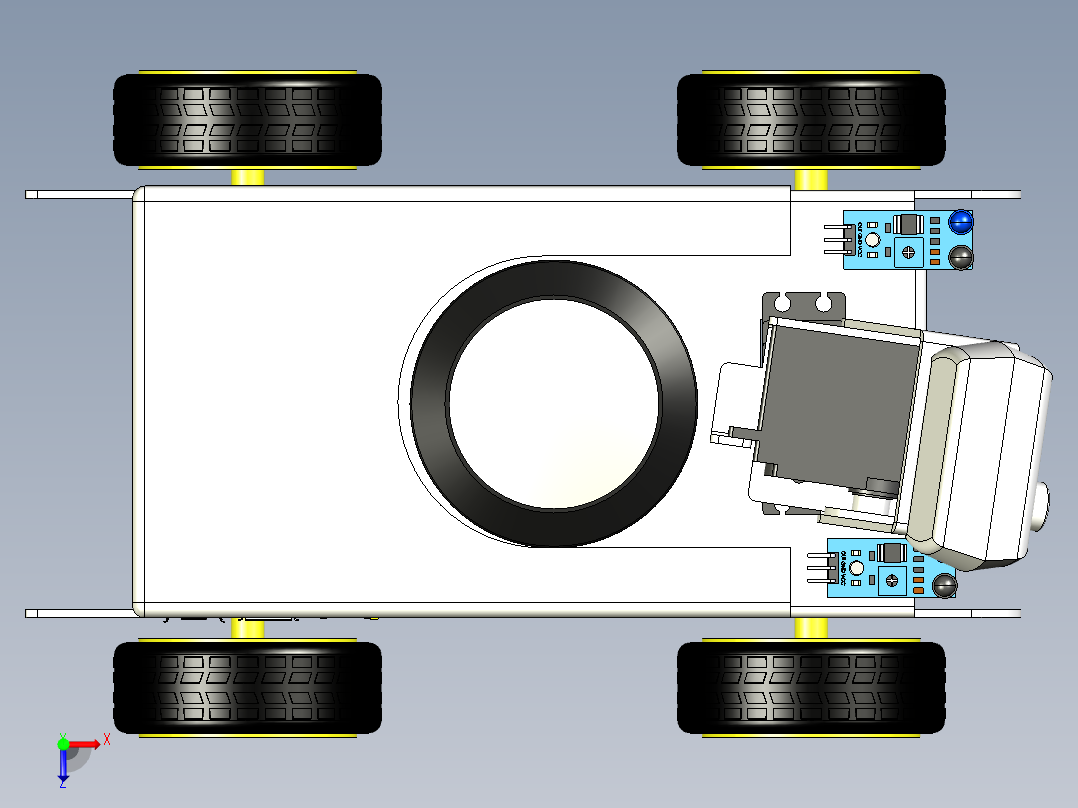 B3003967-智能识别汽车无人驾驶俯视图