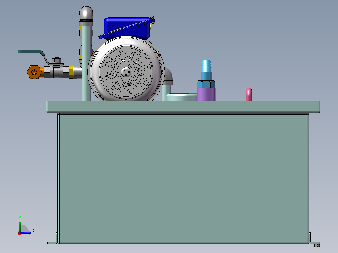 20L补油箱油泵液压站液位计左视图