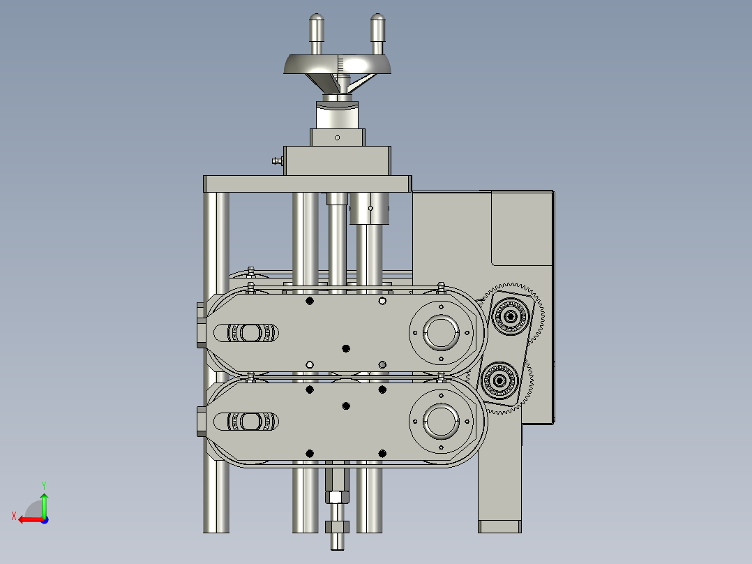 自立式双向牵引机后视图