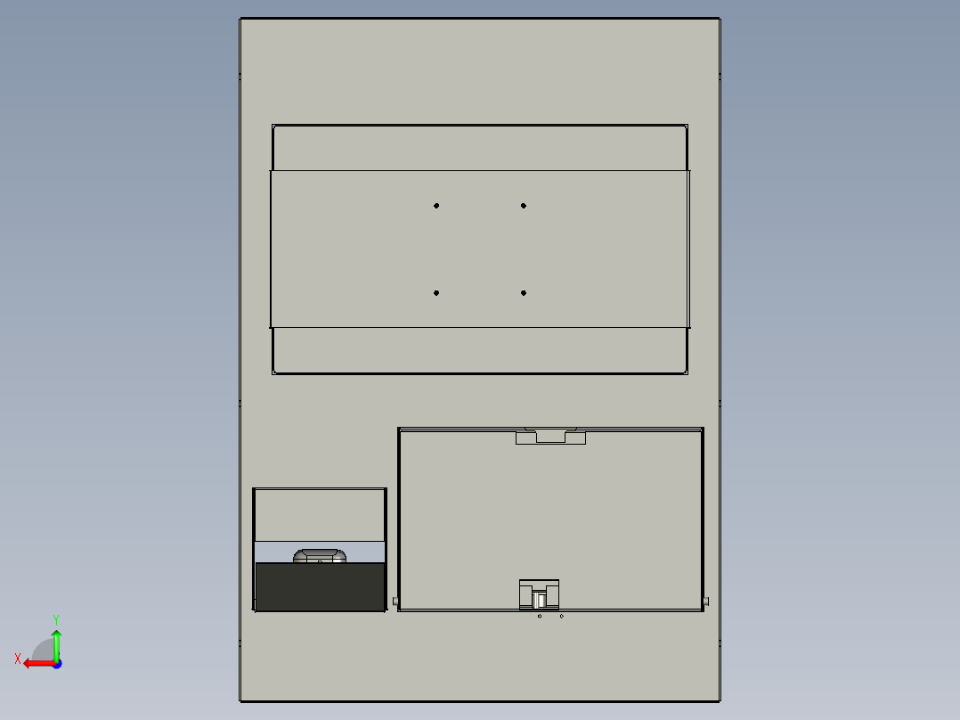 显示器键盘鼠标架后视图