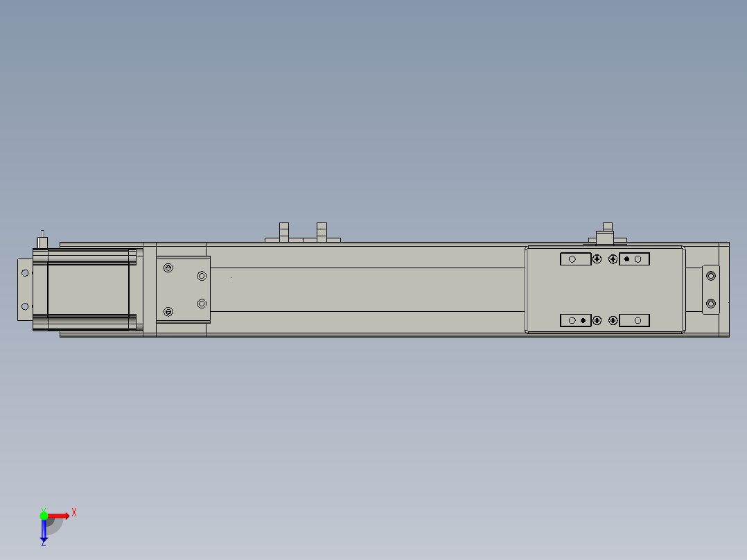 丝杆模组负载30kgFFC65系列封闭直线模组防尘模组电缸FFC65-200-PD-57M俯视图