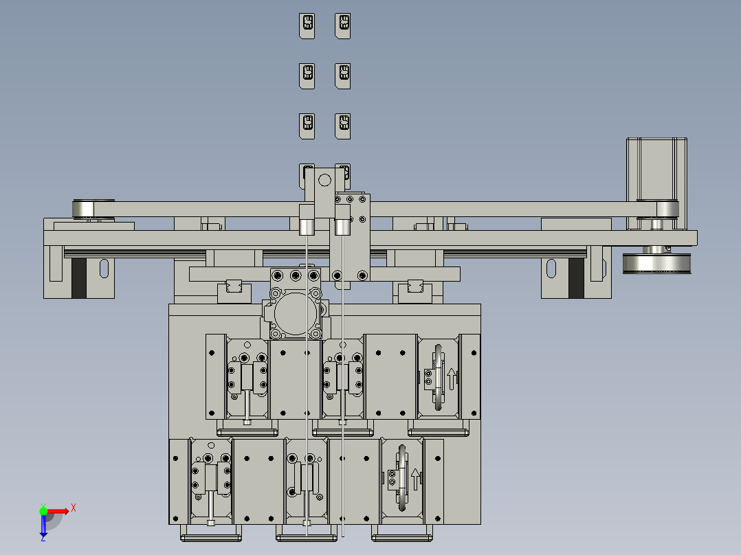 M收卡卡夹切换组俯视图