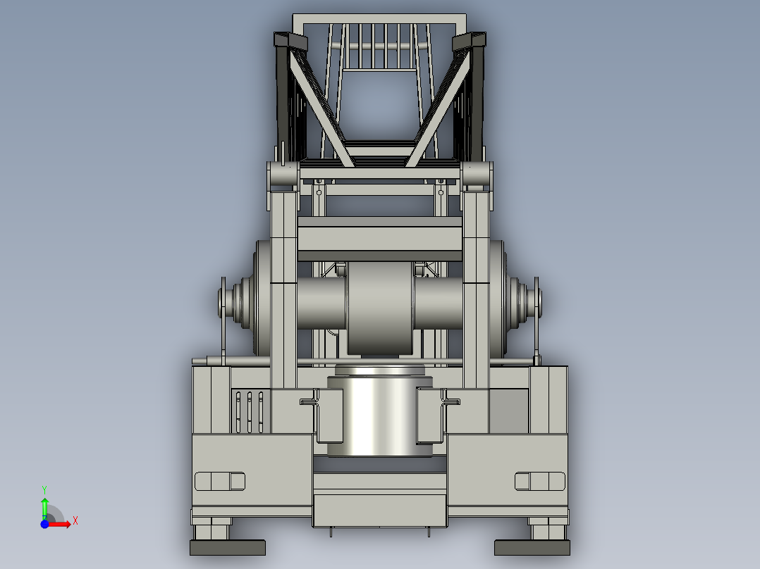 车载动力头水井钻机前视图