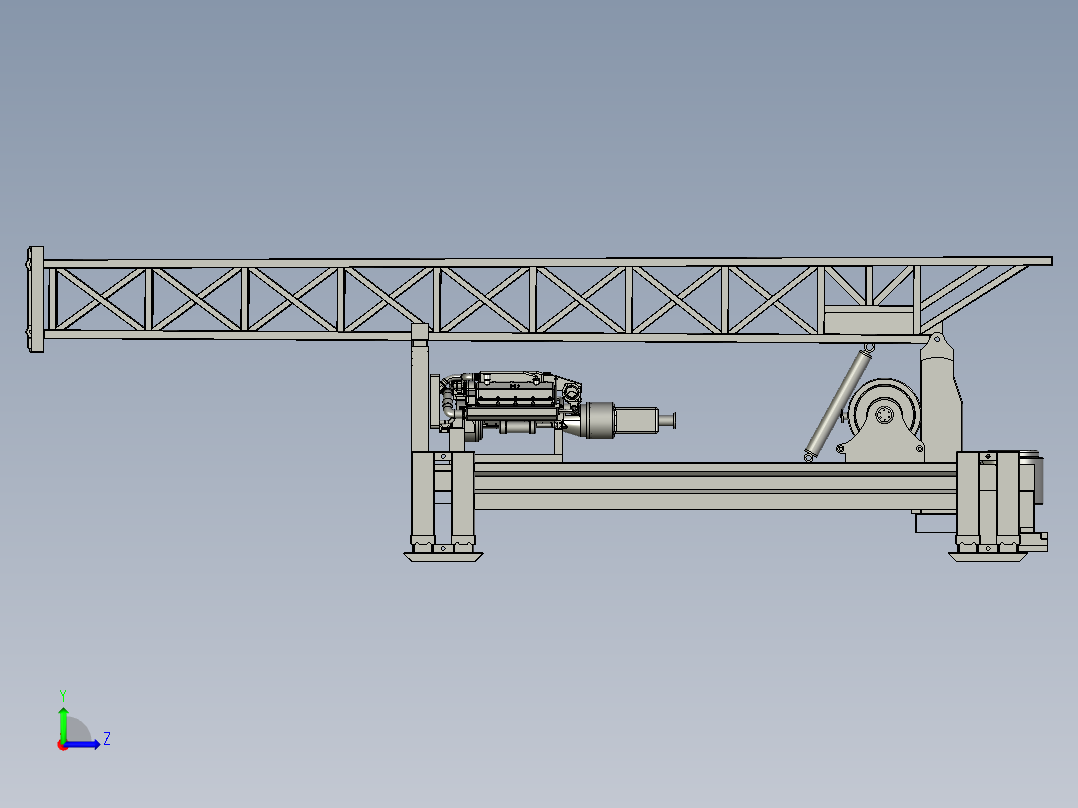 车载动力头水井钻机左视图