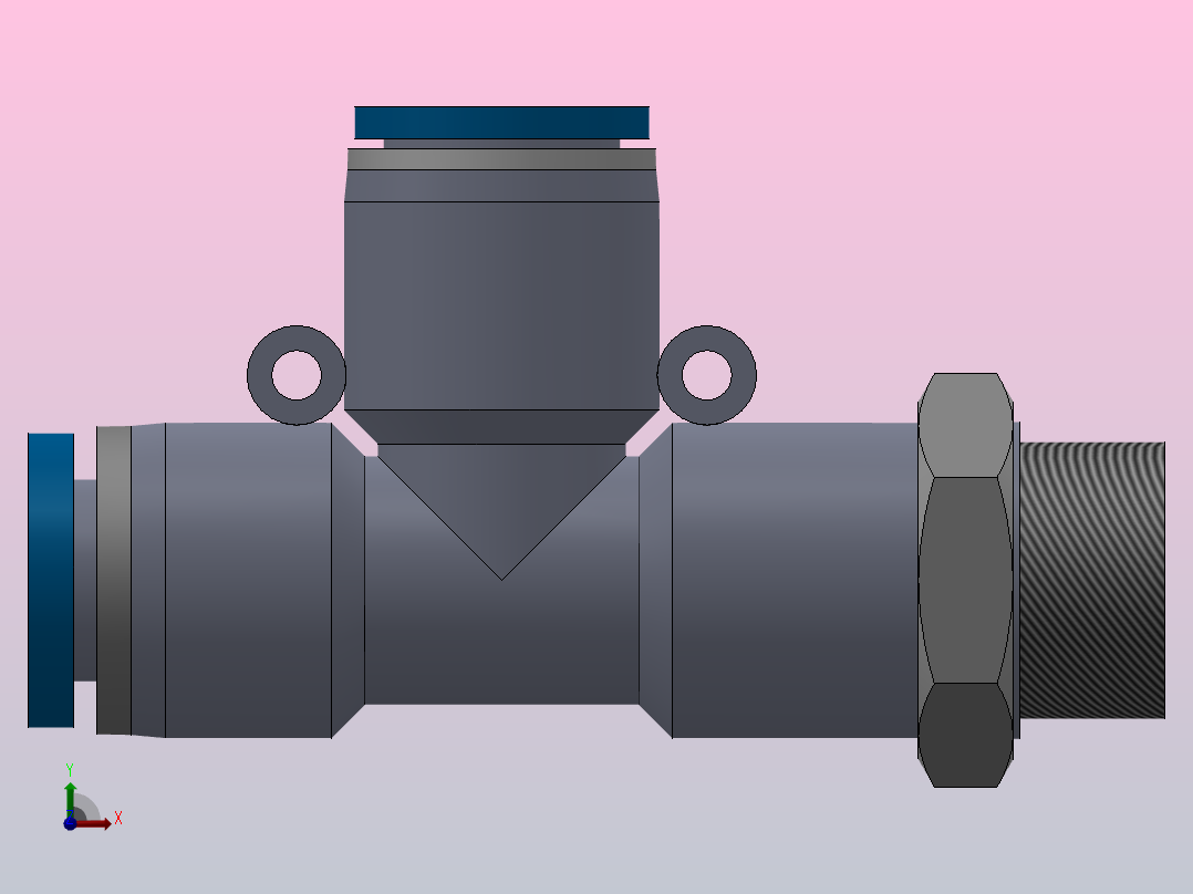 IPD-G 螺纹侧三通-G螺纹_IPD08-G02前视图