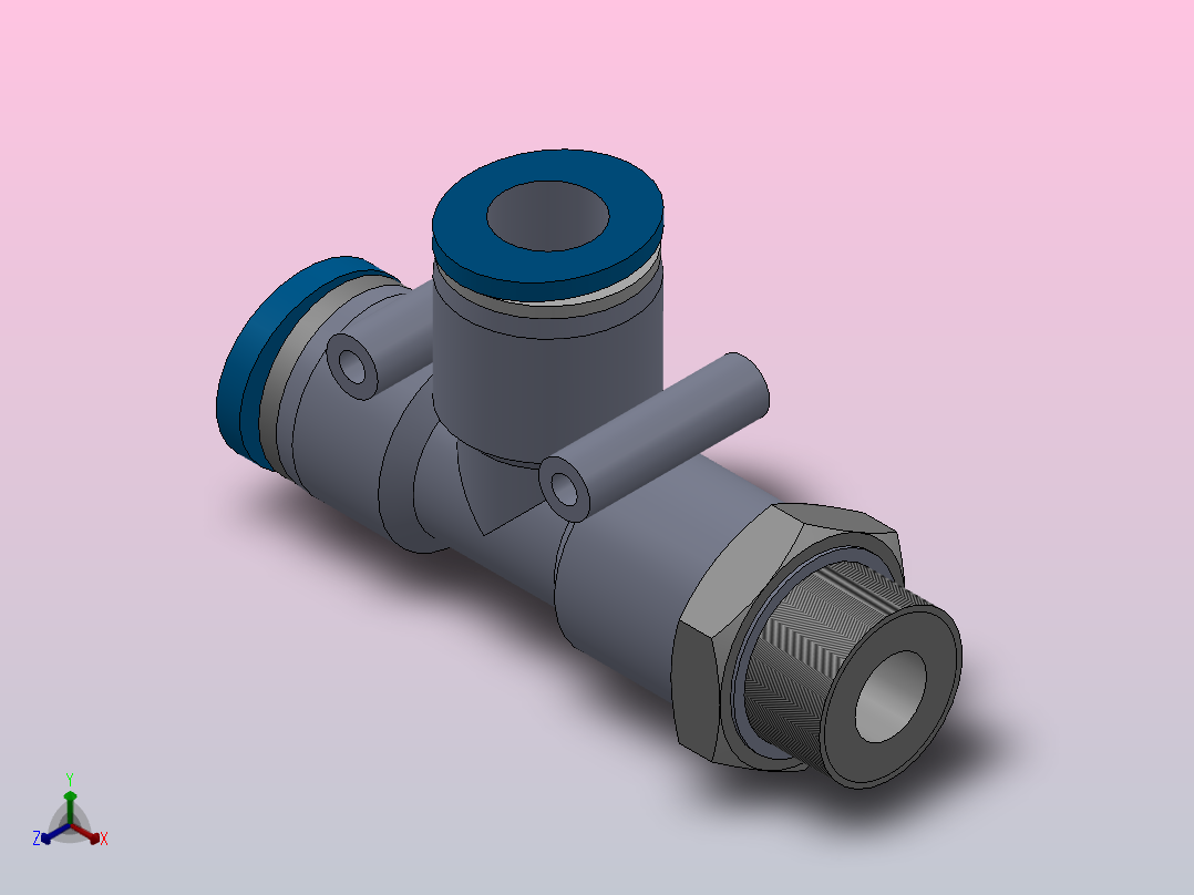 IPD-G 螺纹侧三通-G螺纹_IPD08-G02正等轴测图