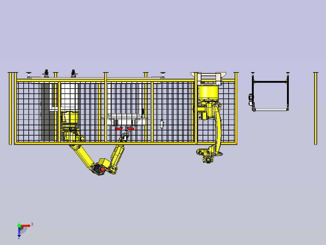 机器人自动涂刷系统俯视图