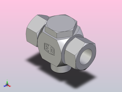 高压班卓琴三通TH22LMCF正等轴测缩略图