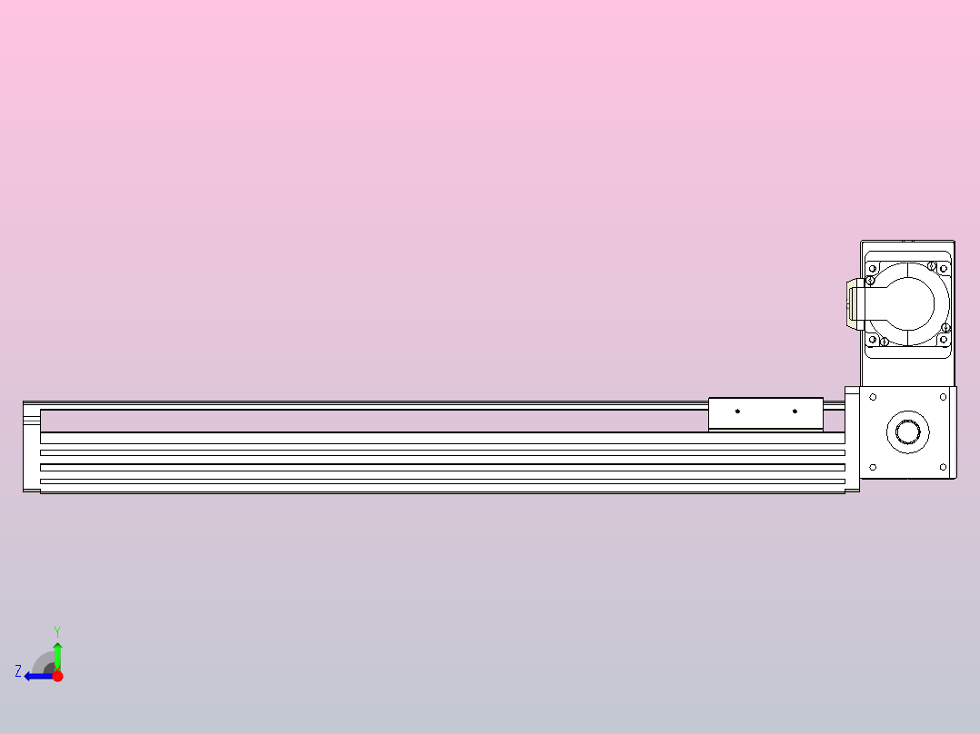 皮带直线轴半封闭可选导轨TPA-HNB-85D-90-L400-RU-Y-P20-N3右视图
