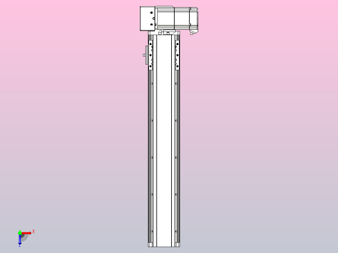 皮带直线轴半封闭可选导轨TPA-HNB-85D-90-L400-RU-Y-P20-N3俯视图