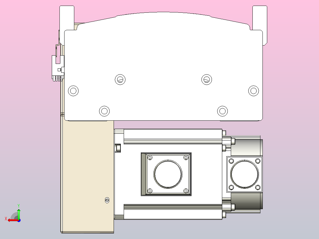 皮带直线轴半封闭可选导轨TPA-HNB-220D-176-L2600-RP-Y-P1K-N3后视图