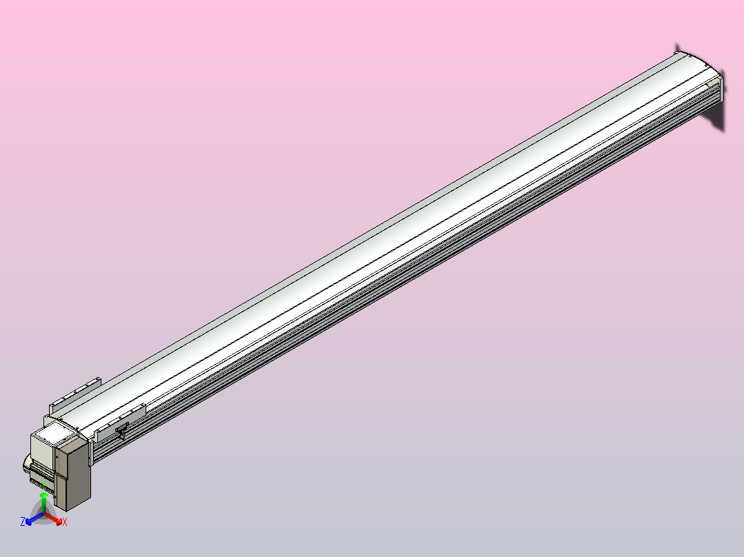 皮带直线轴半封闭可选导轨TPA-HNB-220D-176-L2600-RP-Y-P1K-N3正等轴测图