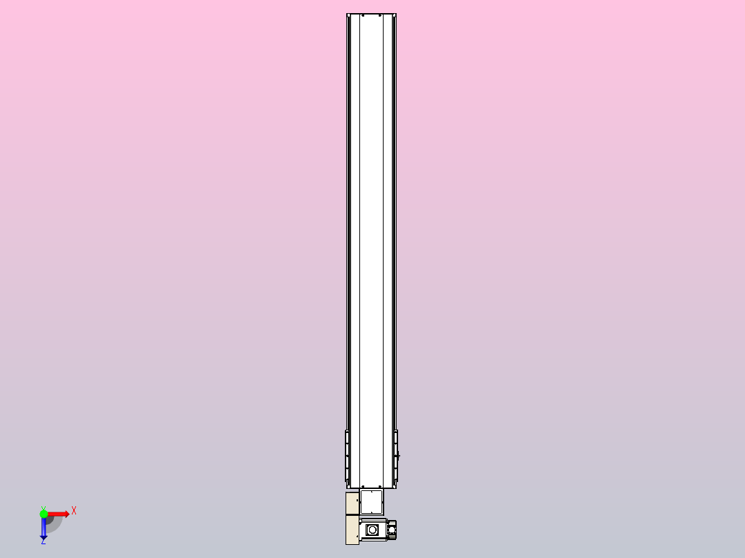 皮带直线轴半封闭可选导轨TPA-HNB-220D-176-L1700-ML-Y-P1K-N3俯视图