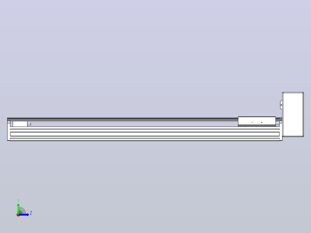 皮带直线轴半封闭可选导轨TPA-HNB-175D-140-L850-LU-Y-P75-N3左视图