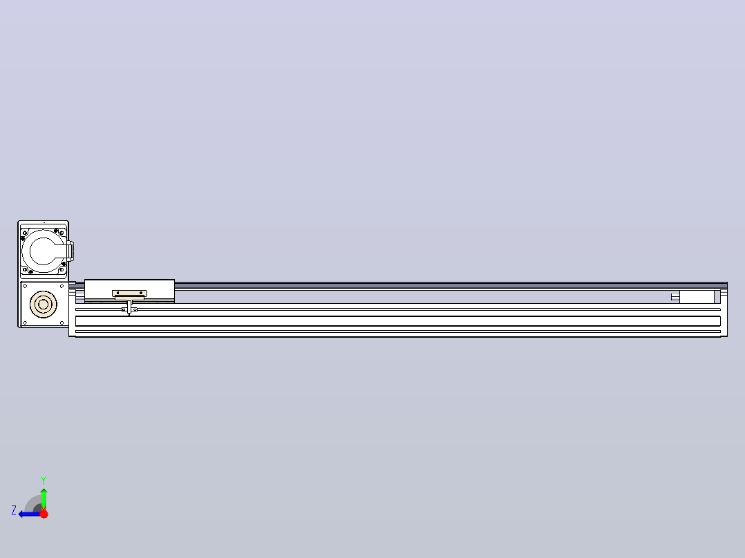 皮带直线轴半封闭可选导轨TPA-HNB-175D-140-L850-LU-Y-P75-N3右视图