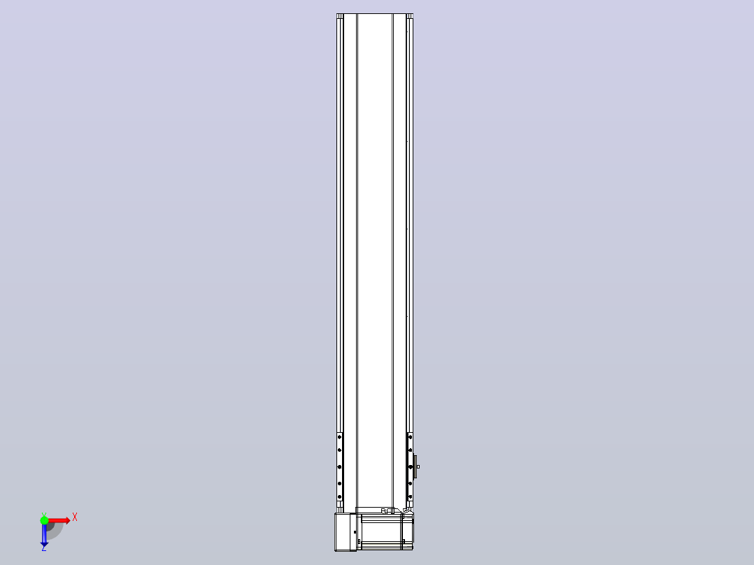 皮带直线轴半封闭可选导轨TPA-HNB-175D-140-L850-LU-Y-P75-N3俯视图