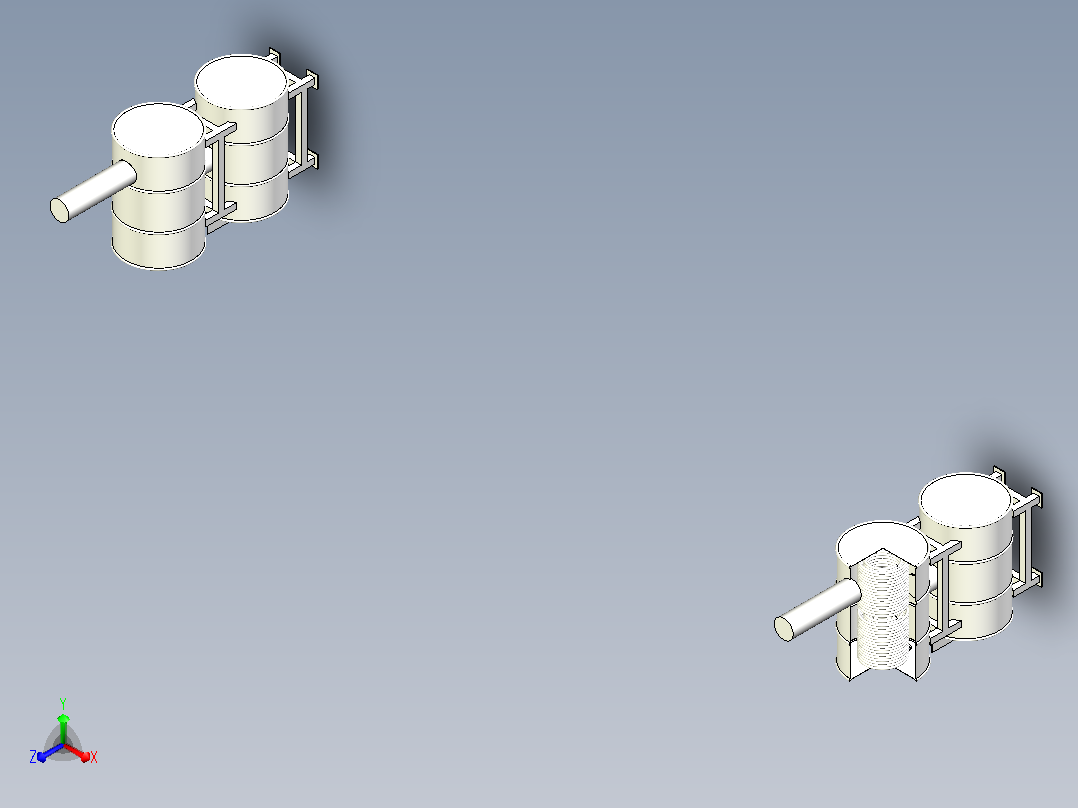 3D桶装热水器快照4正等轴测图