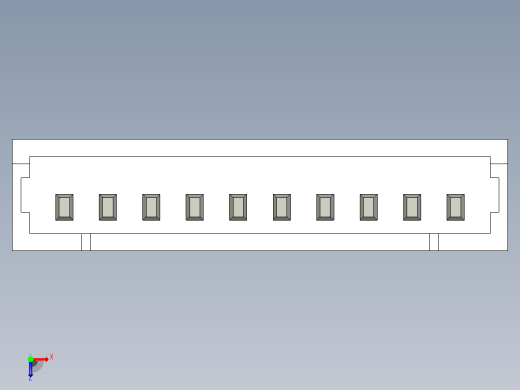 短款型直插头JST connector 1x10  P1.25mm thru hole wafer A2俯视缩略图