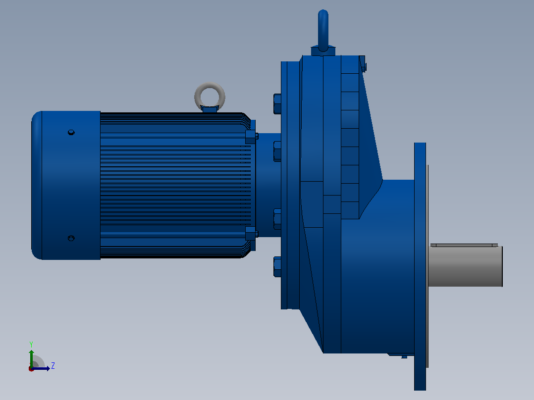RXF157法兰轴伸式安装斜齿轮减速机RX157-Y7.5-6P-132M-M1-0°-Φ550左视图