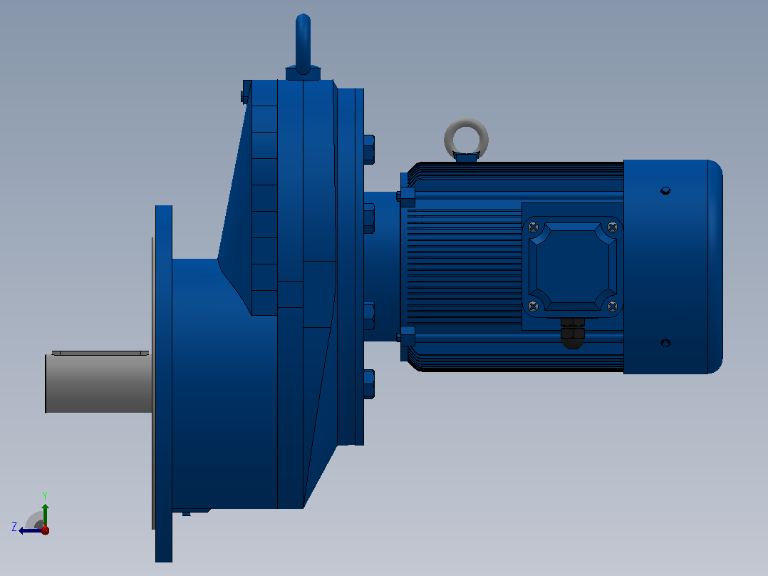 RXF157法兰轴伸式安装斜齿轮减速机RX157-Y7.5-6P-132M-M1-0°-Φ550右视图