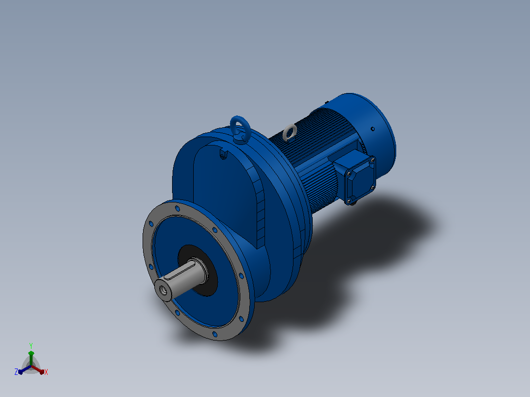 RXF157法兰轴伸式安装斜齿轮减速机RX157-Y7.5-6P-132M-M1-0°-Φ550正等轴测图