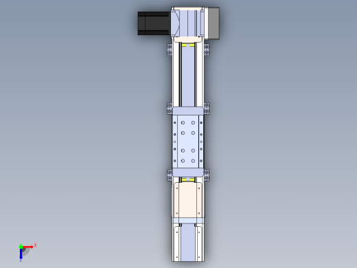 DMEB110-RUCR欧规同步带模组直线模组（电机右上折）[DMEB110-L13S350-DT750-C2U-RUCR]俯视缩略图