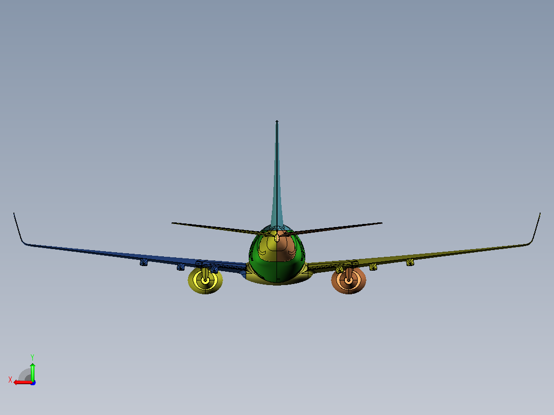波音737-800飞机后视图