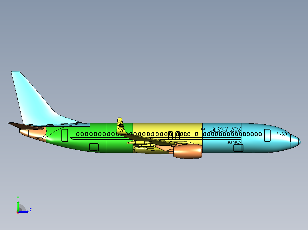 波音737-800飞机左视图