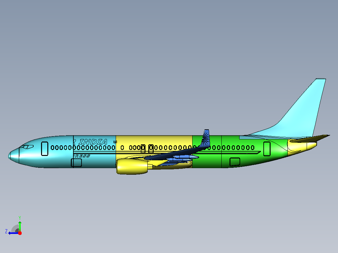 波音737-800飞机右视图