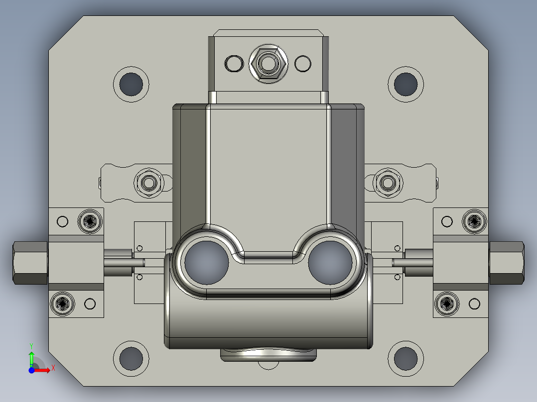3轴数控铣床的夹具前视图