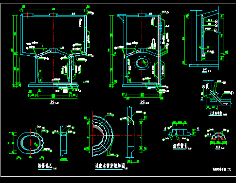 1000td重力式无阀滤池工艺+结构图