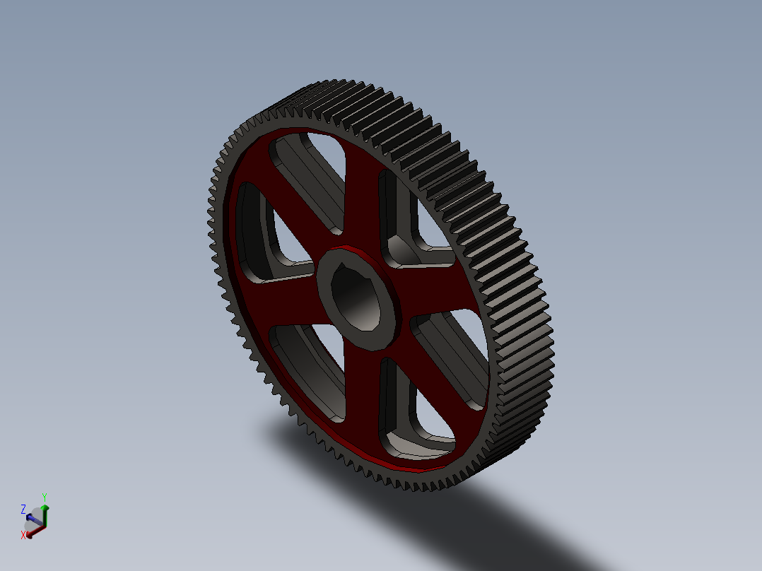 开式齿轮正等轴测图