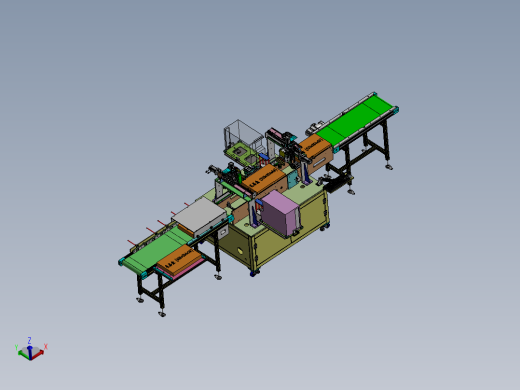 礼盒在线自动贴标机(扫码_双面贴标_出料机) 3D模型（SolidWorks设计，提供step(stp)_x_t文件）