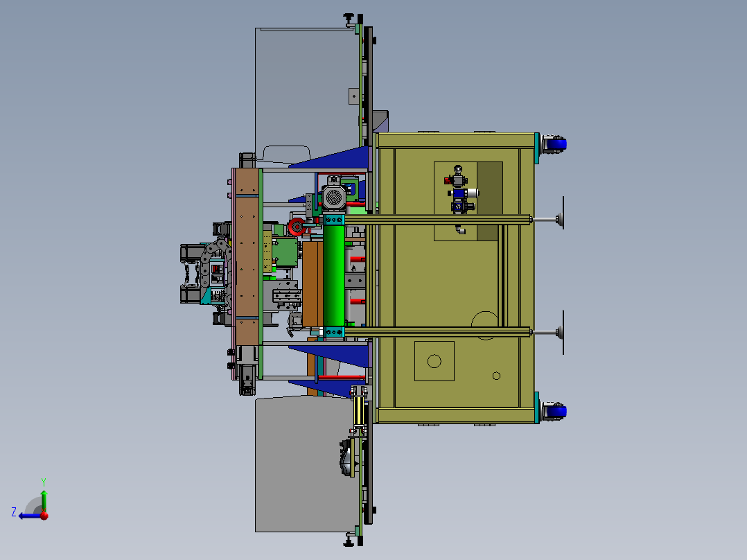礼盒在线自动贴标机(扫码_双面贴标_出料机) 3D模型（SolidWorks设计，提供step(stp)_x_t文件）右视图