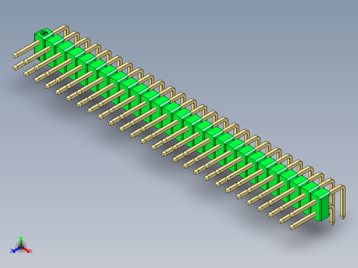 彩色公排针 100mil 2.54mm 系列-DS1022_green_2x27p_100mil_TypeD_rev1.0