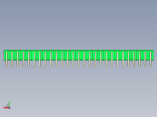 彩色公排针 100mil 2.54mm 系列-DS1022_green_2x27p_100mil_TypeD_rev1.0后视缩略图