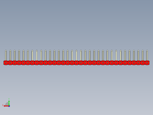 彩色公排针 100mil 2.54mm 系列-DS1022_red_33p_100mil_TypeU_rev1.0后视缩略图