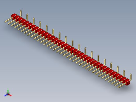 彩色公排针 100mil 2.54mm 系列-DS1022_red_36p_100mil_Type_SMT_R2_rev1.0