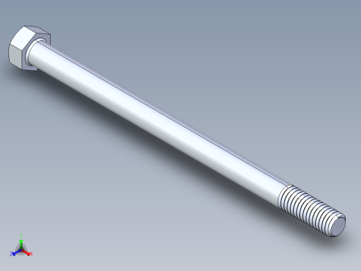 UNC 六角螺栓-Hex Bolt 0.375-16 x 6正等轴测缩略图