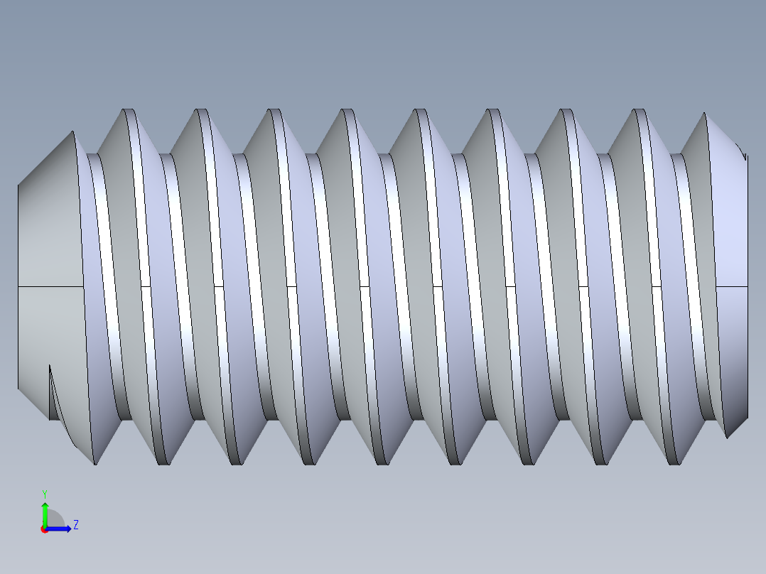 UNC 平头紧定螺钉-UNC SET SCREW 5-40 x0.250.STEP左视图