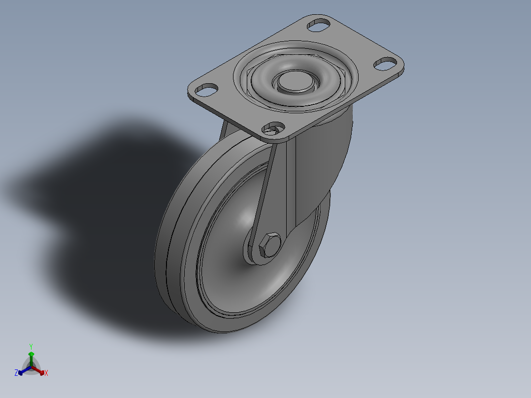 科顺脚轮Colson-1_04356_441正等轴测图