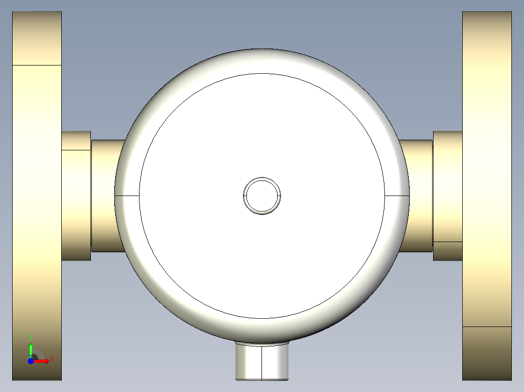 7DKPOMCP NC 气动隔膜阀常闭与固定法兰钻孔PN10 16。面对面根据EN 558-1 PP-H前视图