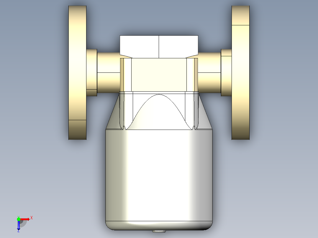 7DKPOMCP NC 气动隔膜阀常闭与固定法兰钻孔PN10 16。面对面根据EN 558-1 PP-H俯视图