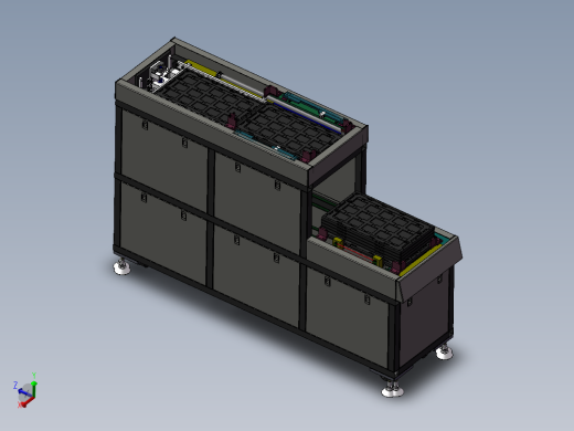 3c产品tray盘循环供料收料设备SW模型