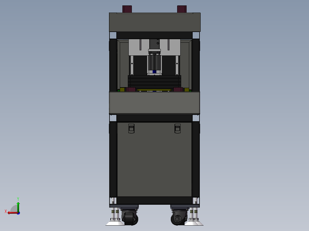 3c产品tray盘循环供料收料设备SW模型后视图