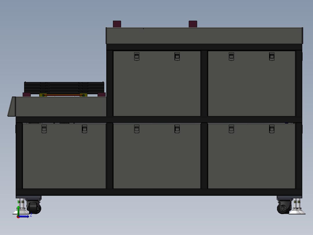 3c产品tray盘循环供料收料设备SW模型左视图