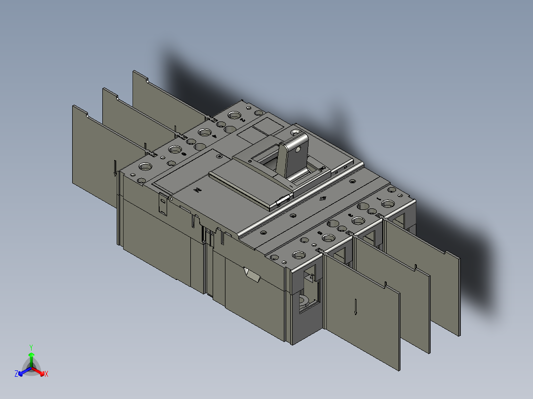 断路器GM8-400-4P短飞弧主视图