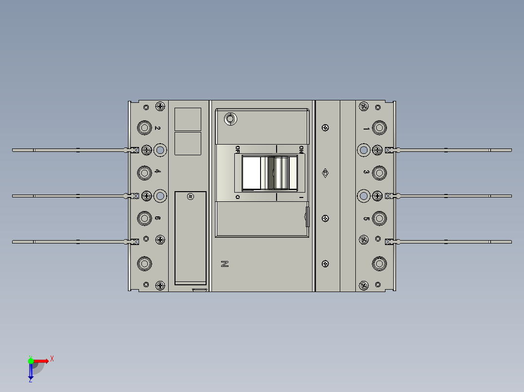 断路器GM8-400-4P短飞弧俯视图