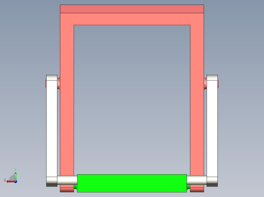 可折叠手机支架设计三维后视图