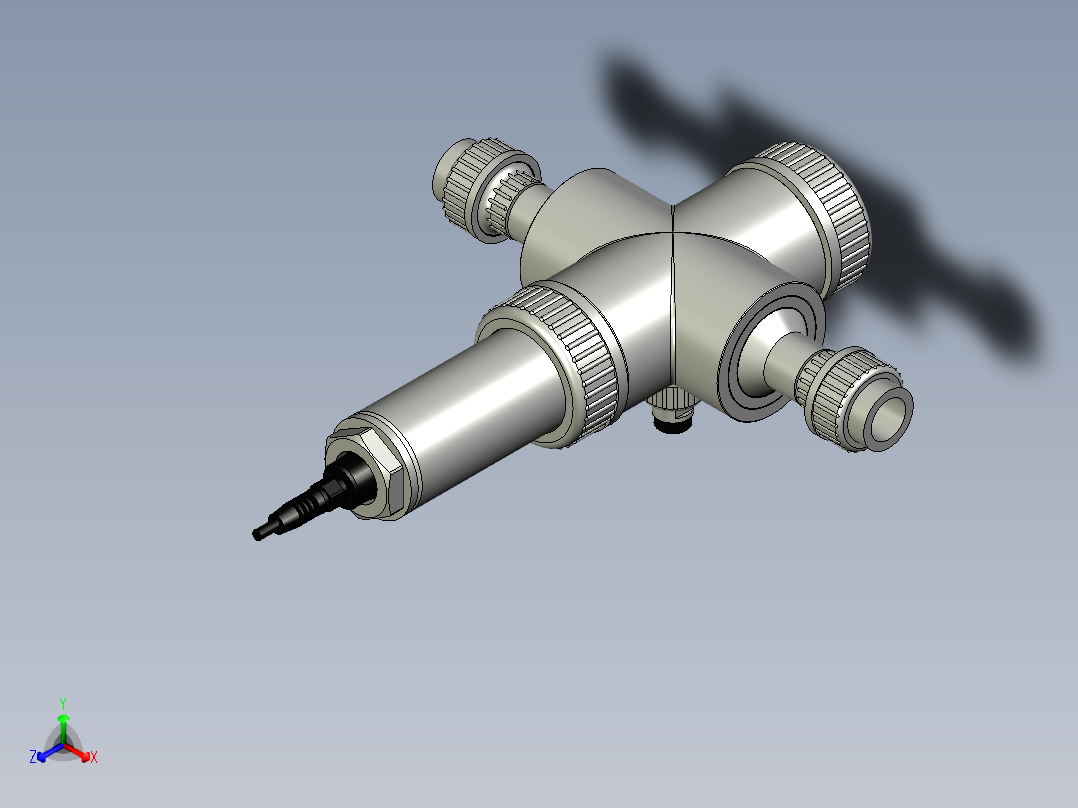 通用流量组件40mm正等轴测图